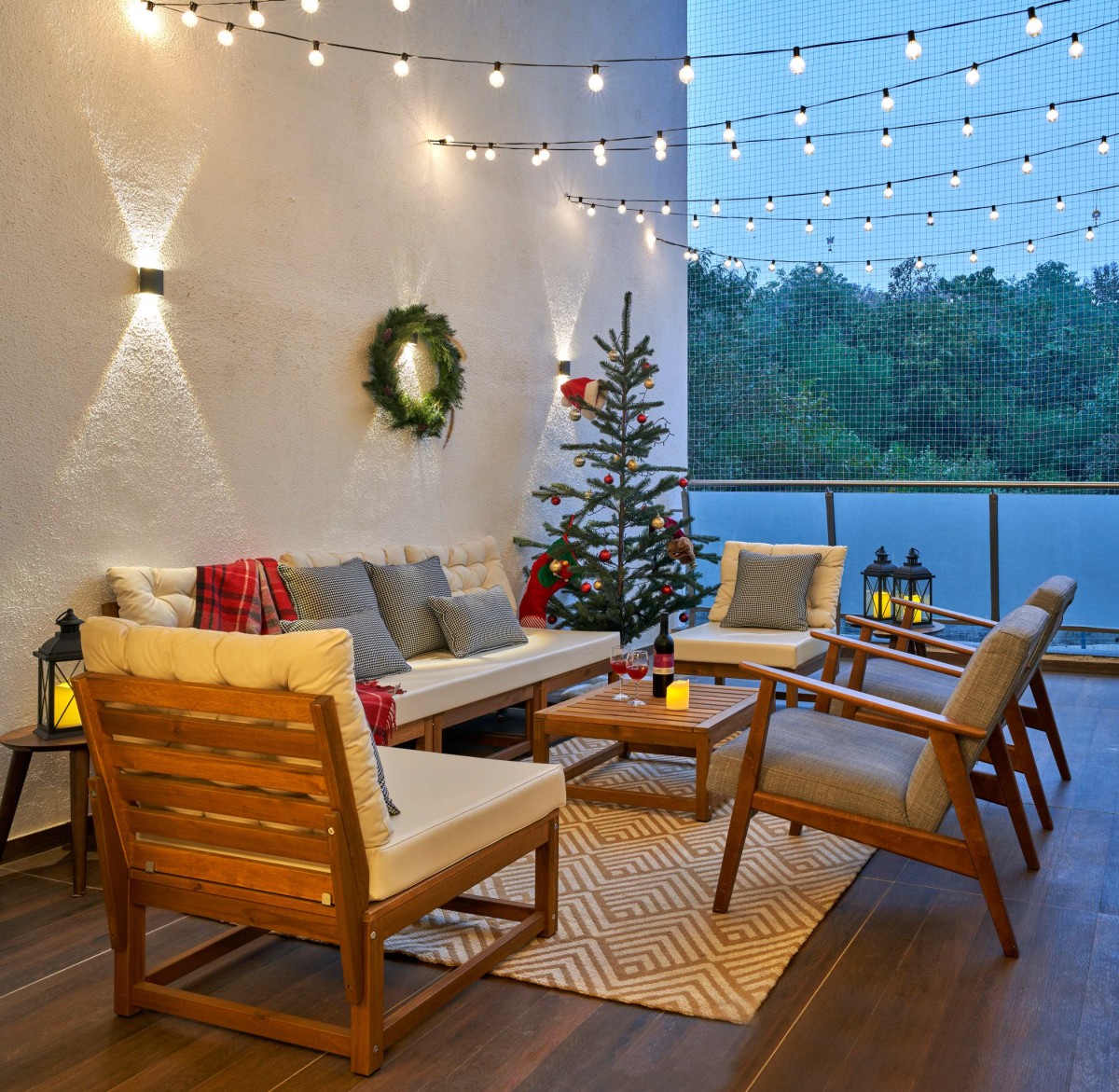 Terrace seating of Suave Vida by Aditi Lawate Design