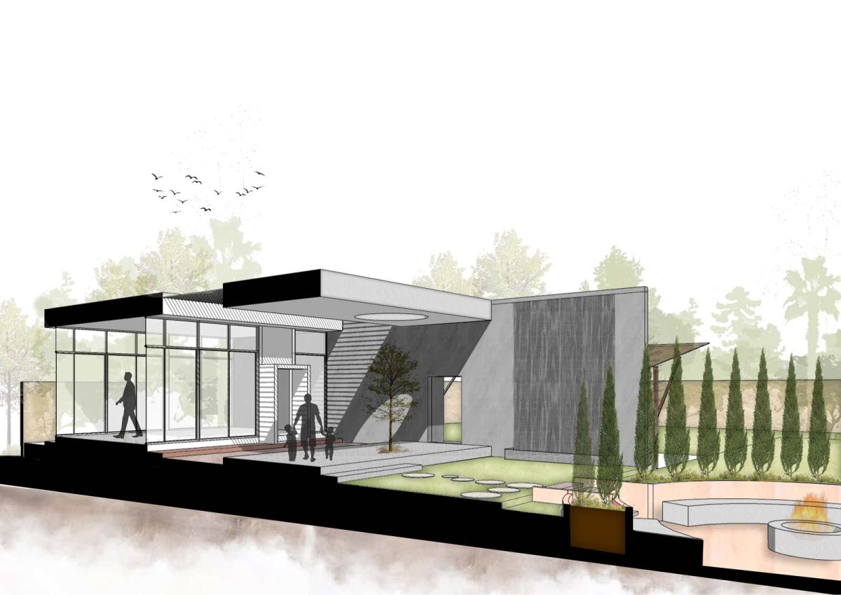 Sectional view of pavilion 2 of Bellevue – A House in Park by UA Lab