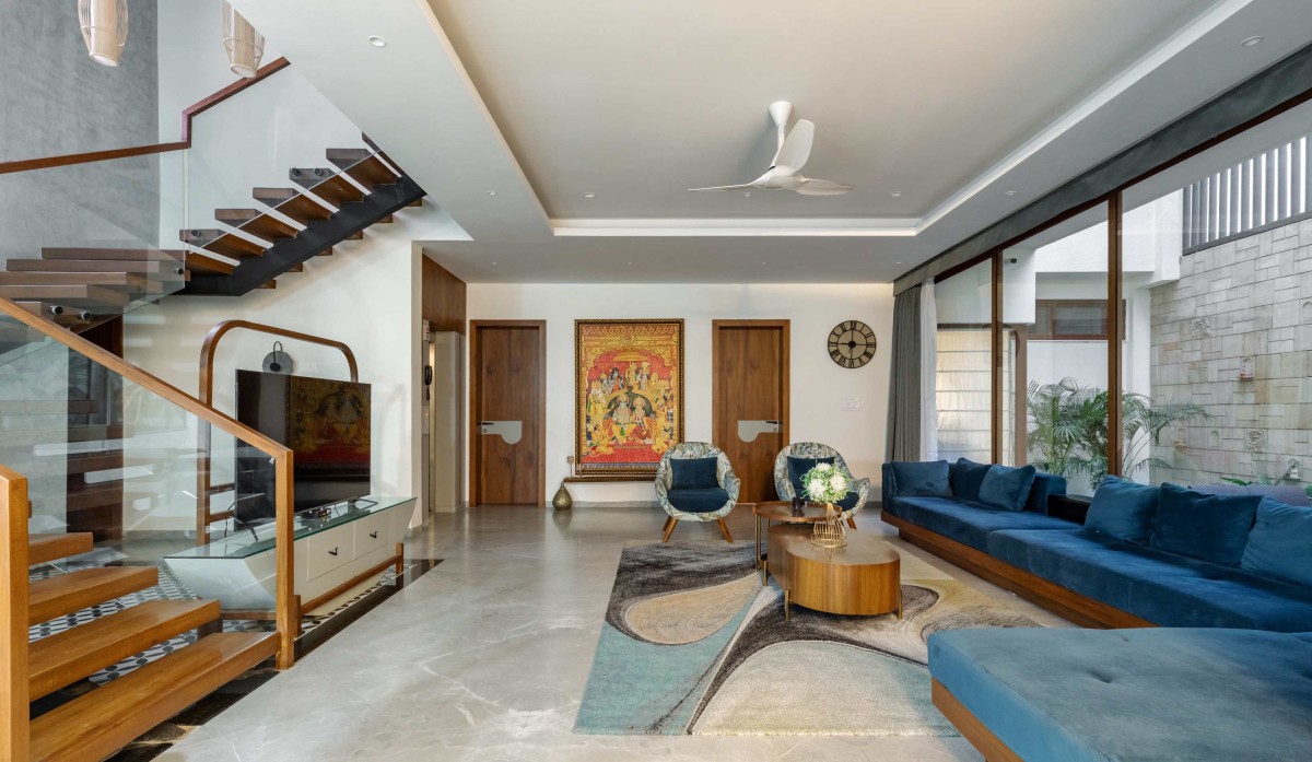 Living room of Courtyard Chronicles by Aarambh Design Studio