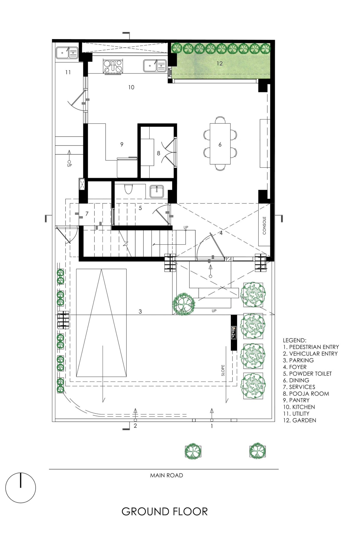 Ground Floor Plan of Pulley House by Studio 3Ca