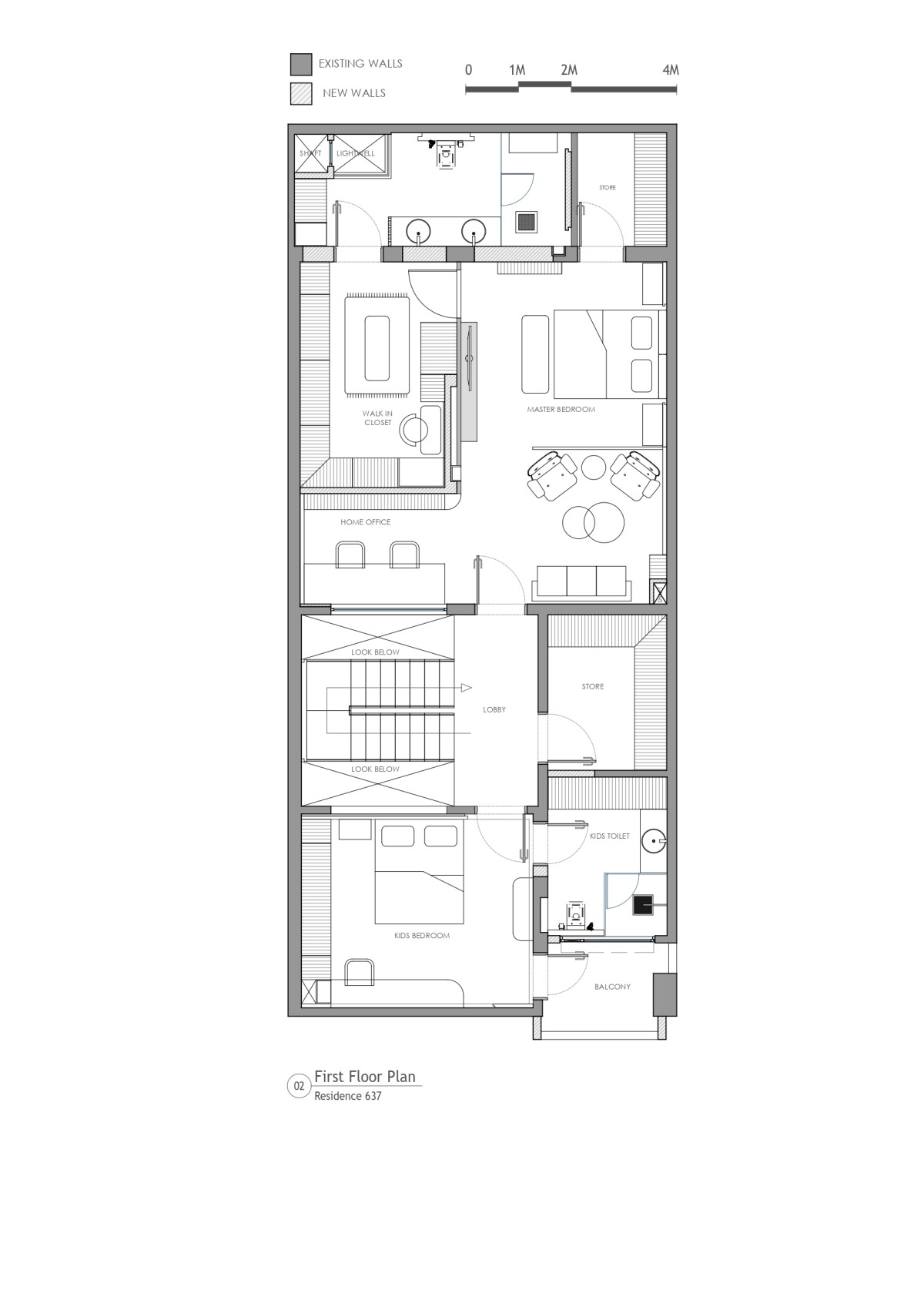 First Floor Plan of Residence 637 by Formsmith Architects