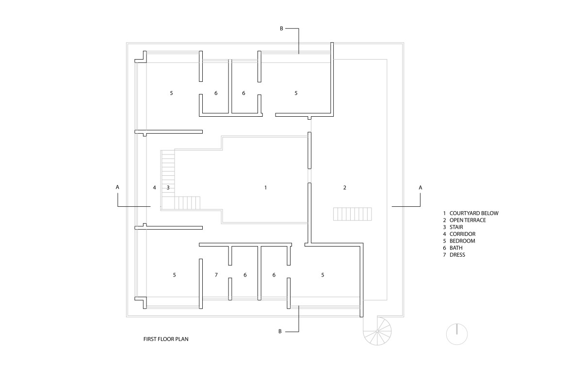 First floor plan of Kalarigram House by Badoloka