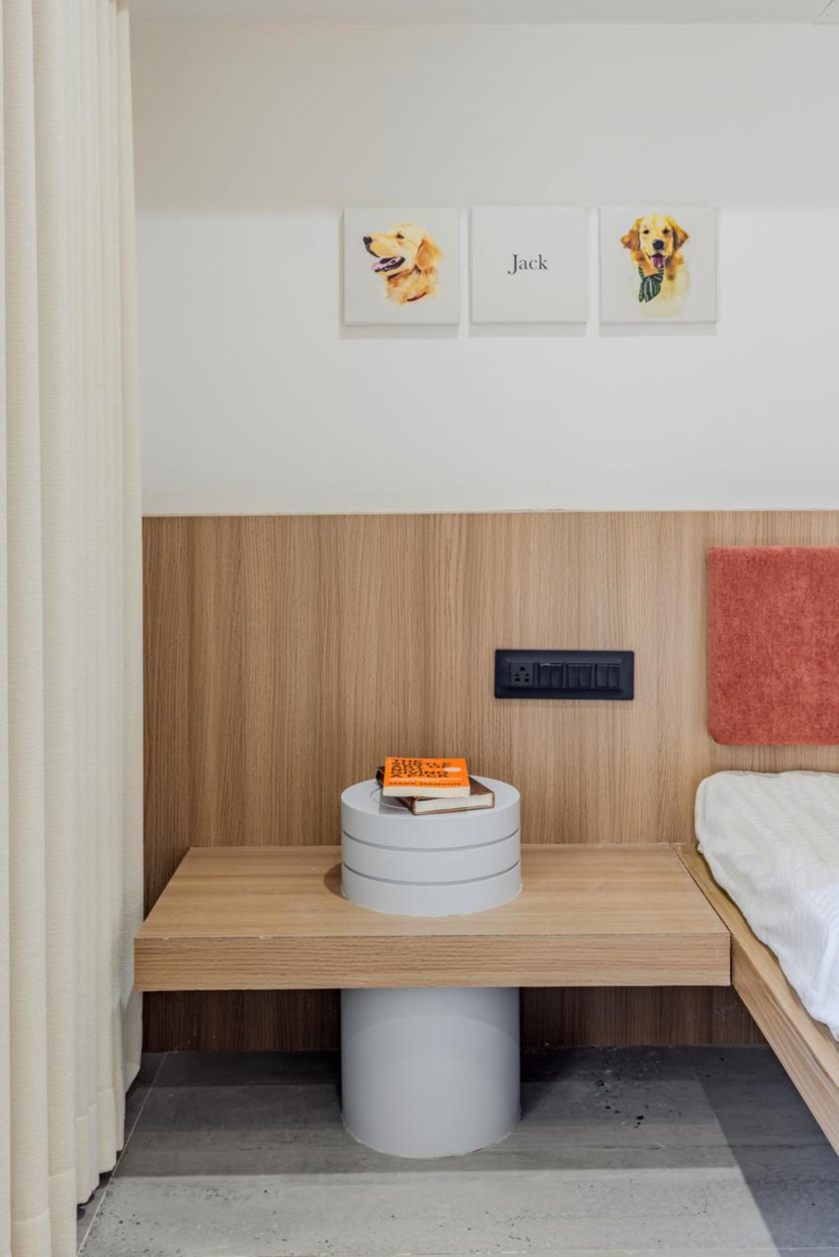 Cylindrical solids in bedside furniture of Project Zero by rbhu