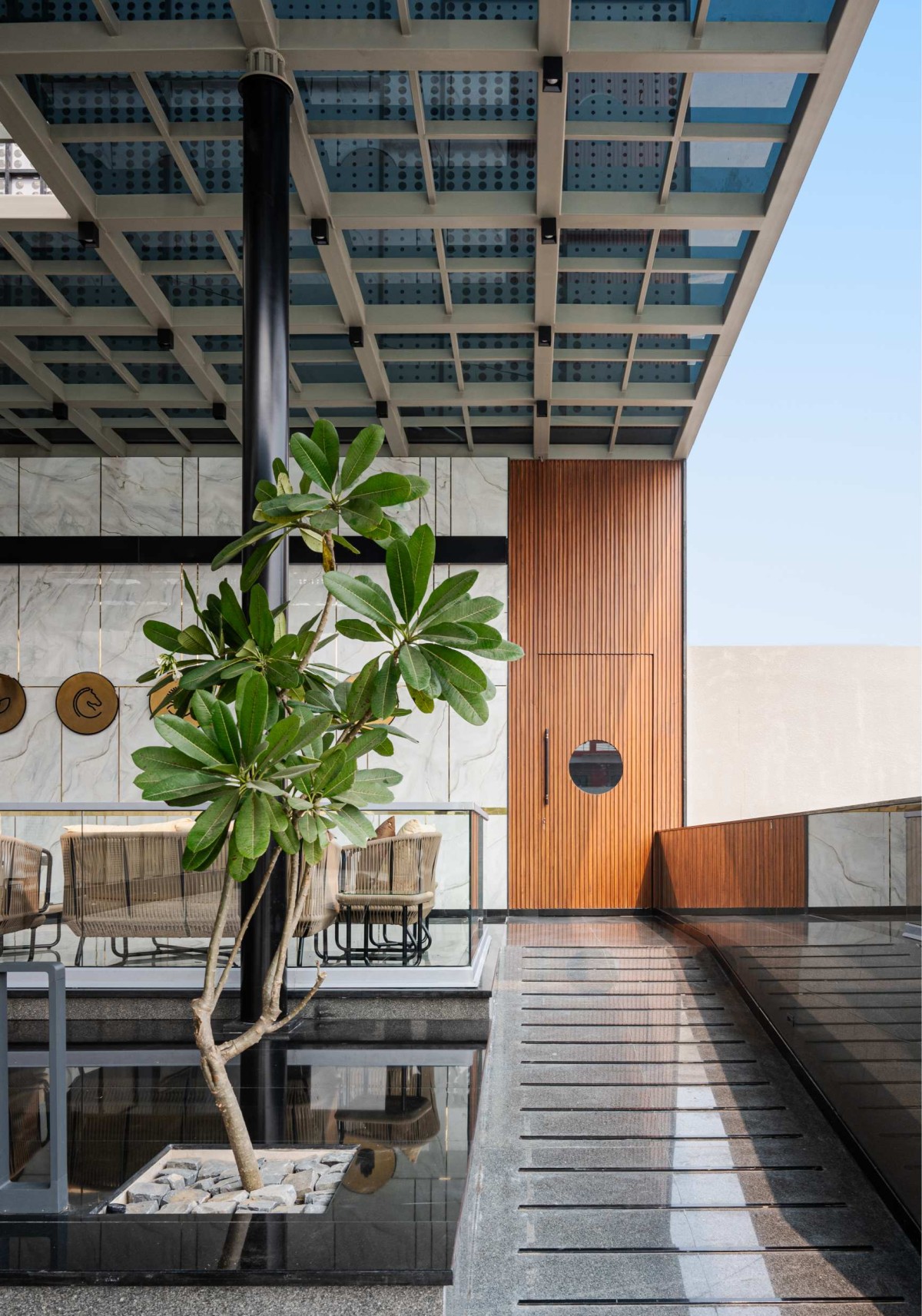 Arrival lobby of The Buddha Avenue Hotel by W5 Architects