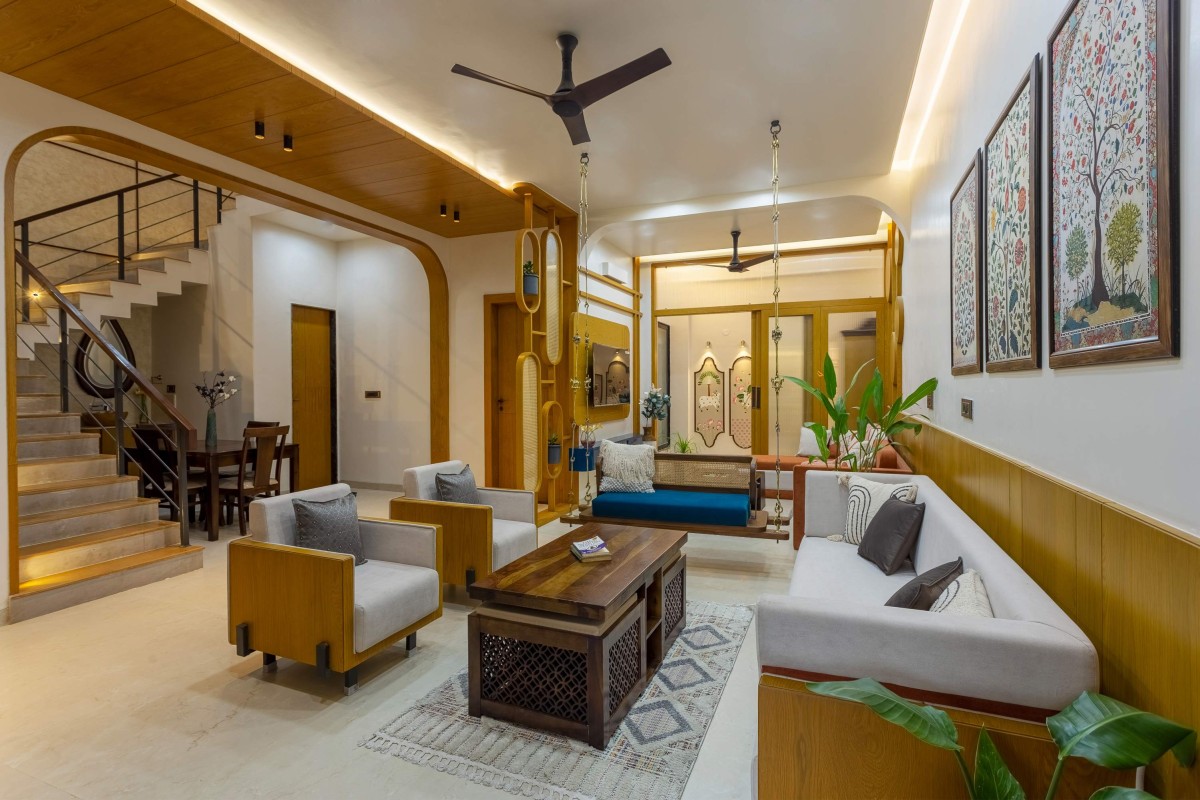 Living room of Timeless Indian Haven by One 8 Gravity Design Cell