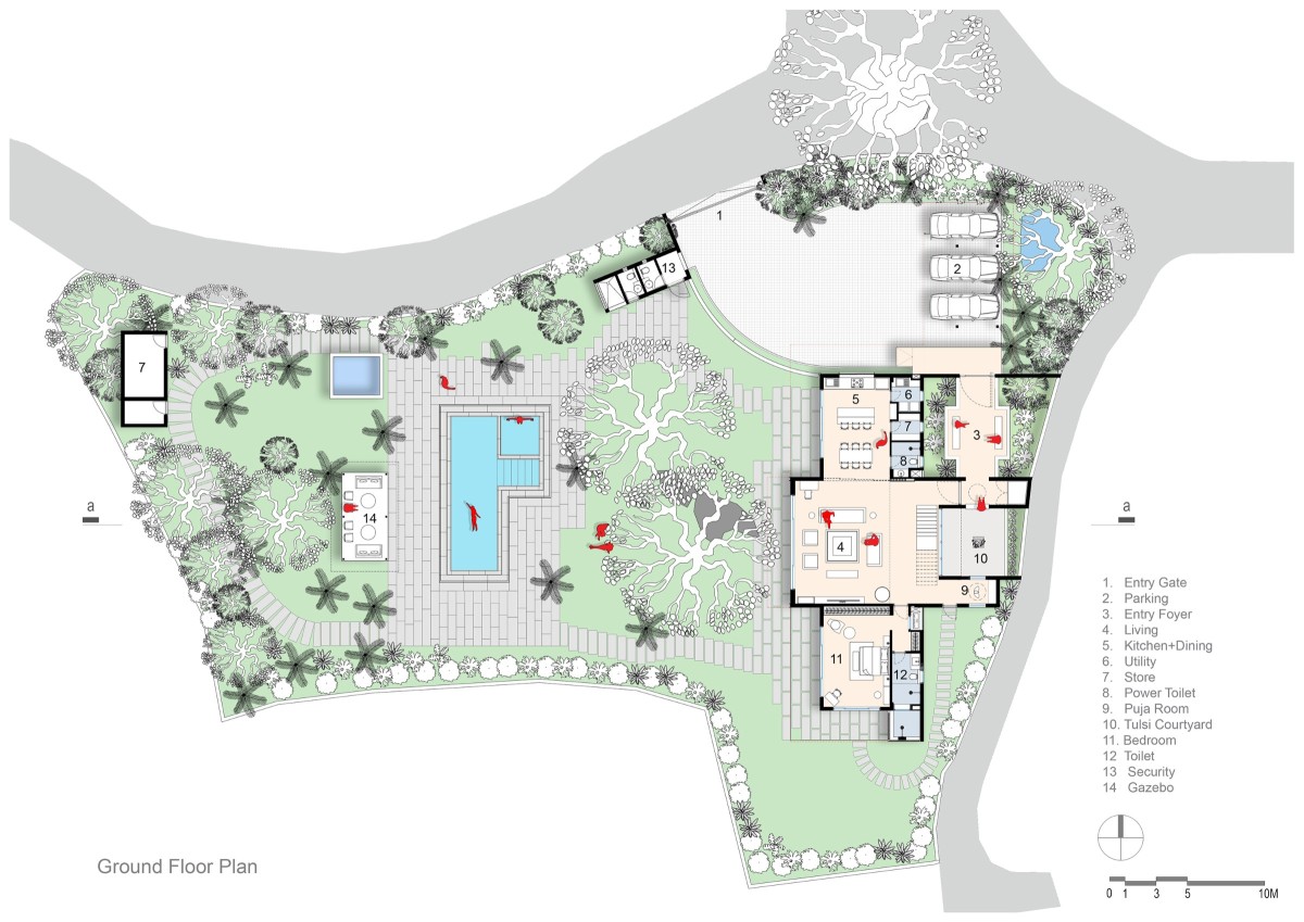 Ground Floor Plan of Sawantwadi House by Studio Massing