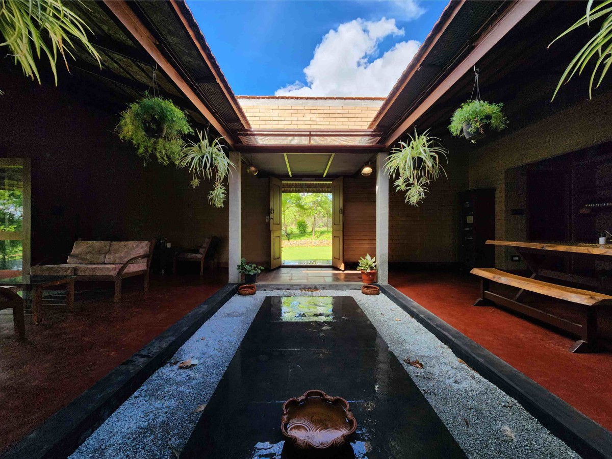 Sky view of Earthy House by Interface Architects Studio