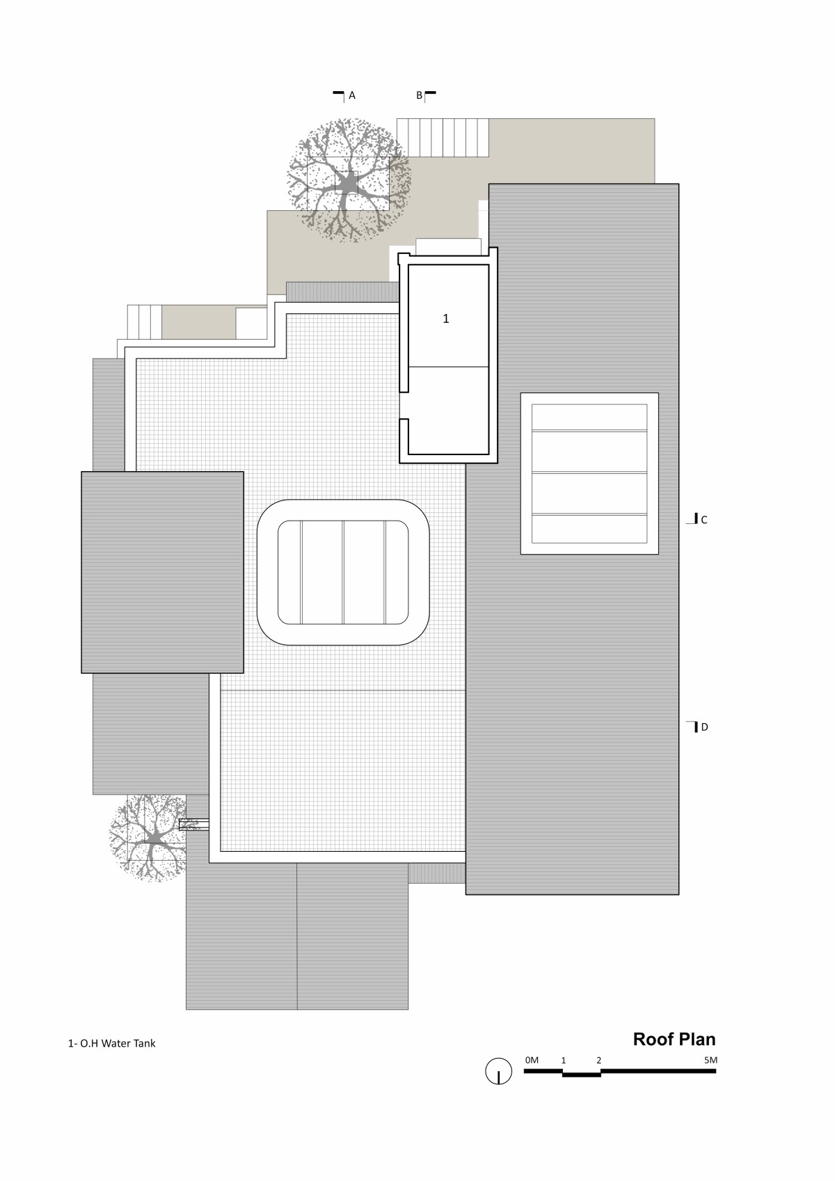 Roof Plan of Suryangan - The Courtyard House by Suyash Mankame Design Studio