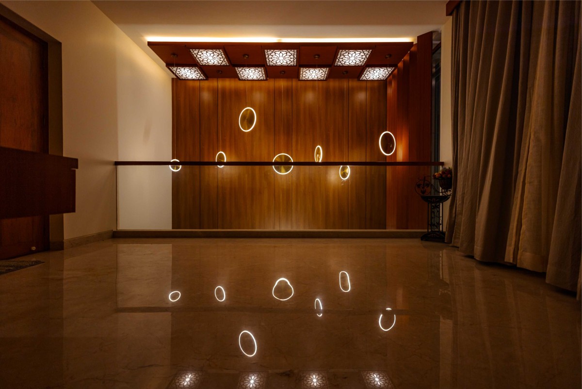 Upper floor artificial light view of Neha's Residence by Hestia DS LLP