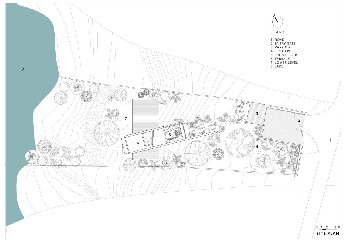 Site Plan of Oblique House by Red Brick Studio