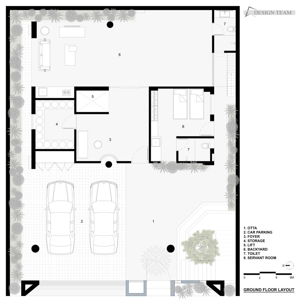 Ground Floor Plan of Leelamrut by Design Team Architects