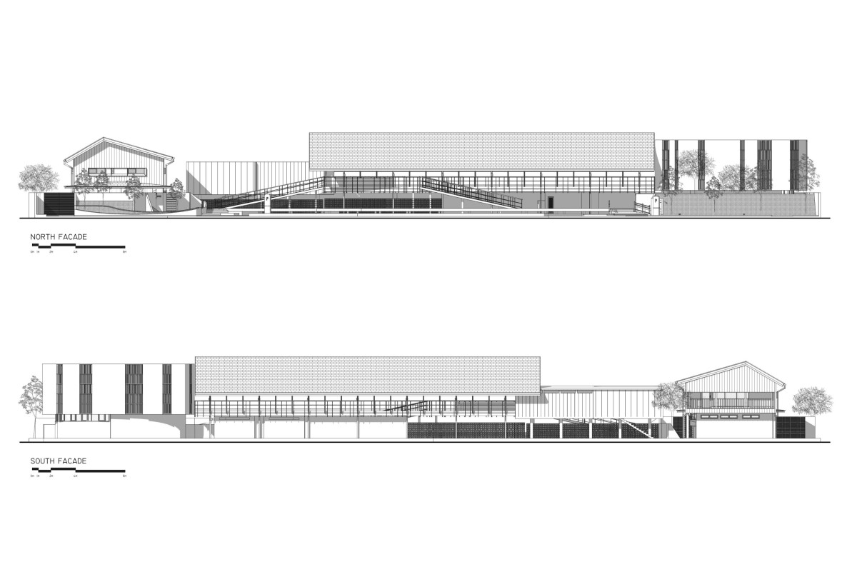 South & North Facade of PADI Rest Area by MIV Architects