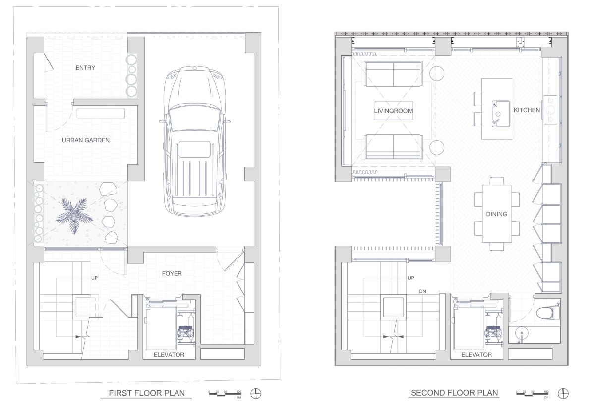 First & Second Floor Plans of The Veil House by Paperfarm Inc