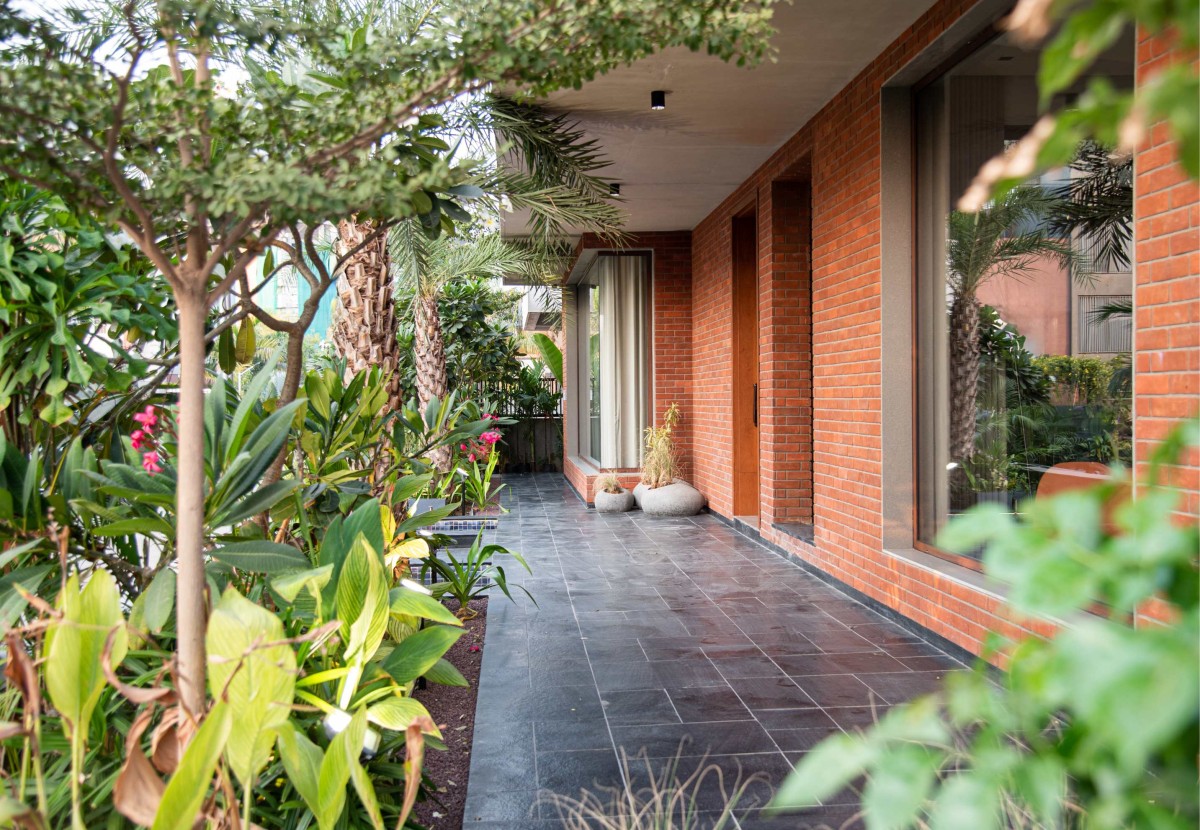 External lobby of J.P. House by Utsav Patel Architects