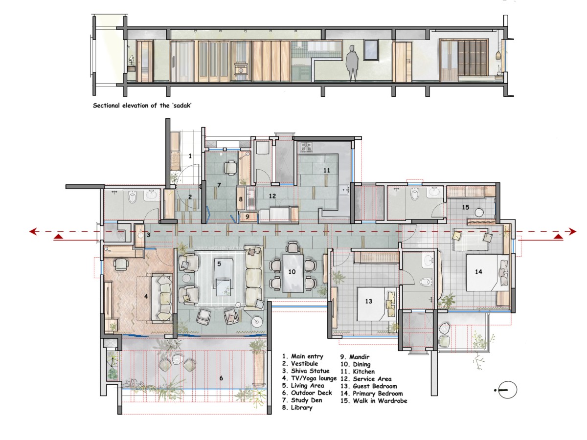 Plan & Section of The Sadak_212 by Studio Gasp