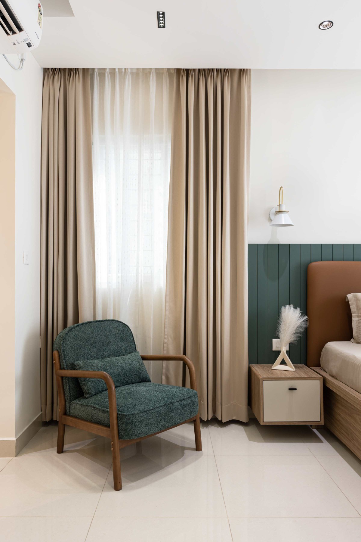 Master Bedroom of Whispers of Earth & Elegance by Elevate Interiors