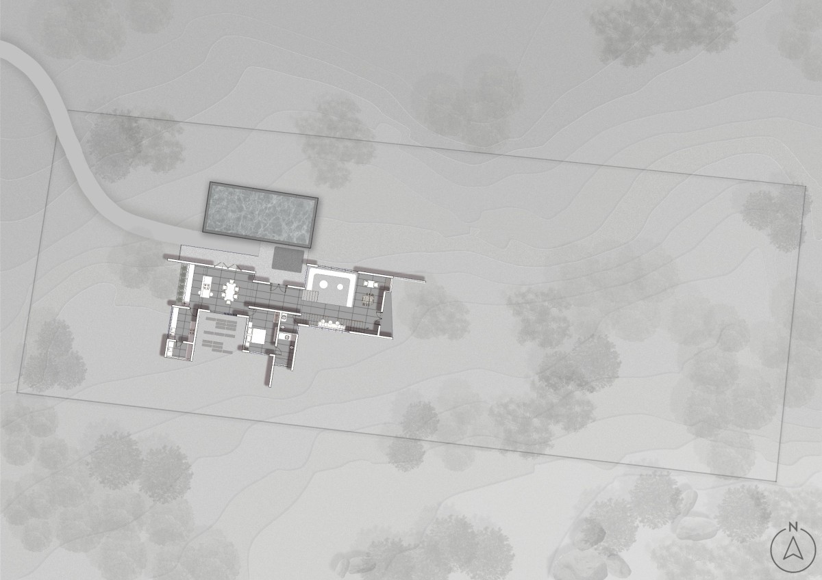 Site Plan of Ishavas by HabitArt Architecture Studio
