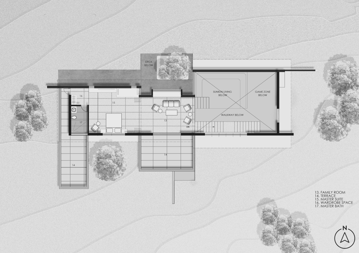 First Floor Plan of Ishavas by HabitArt Architecture Studio