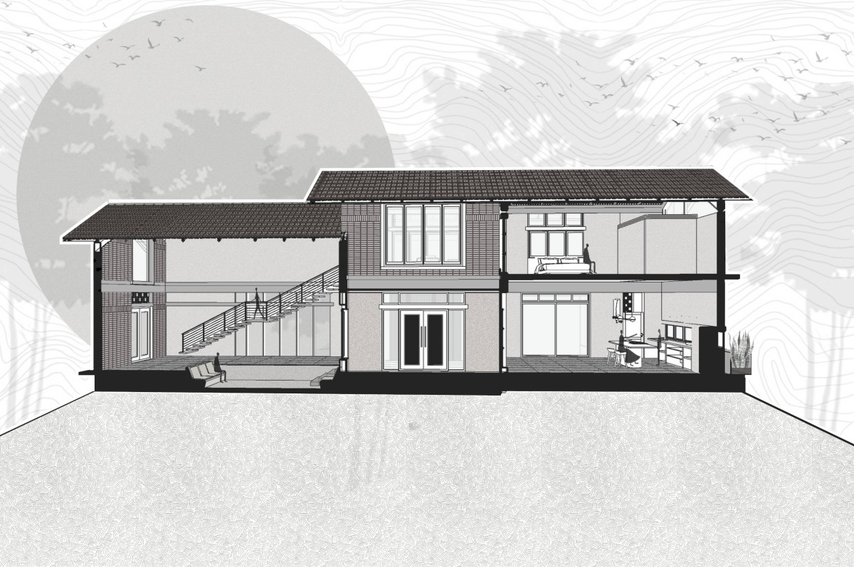 Sectional Illustration of Ishavas by HabitArt Architecture Studio