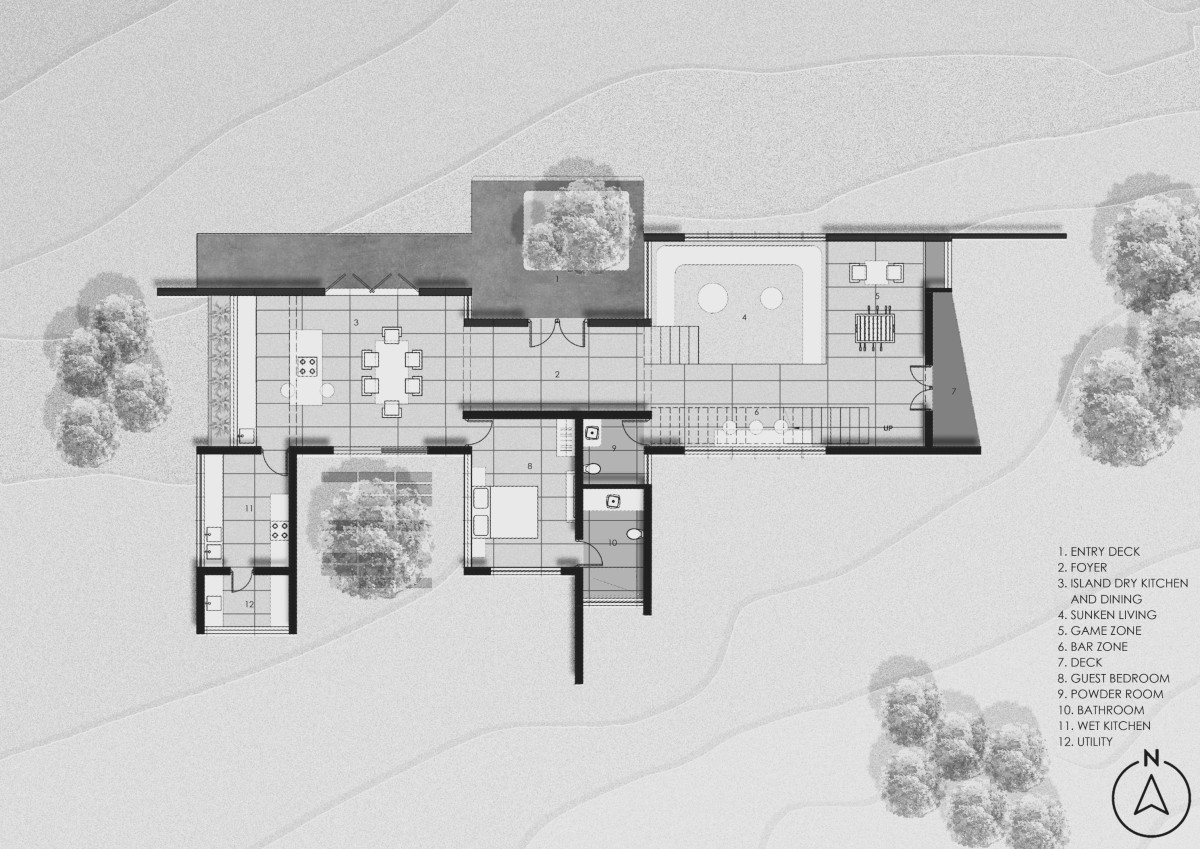Ground Floor Plan of Ishavas by HabitArt Architecture Studio