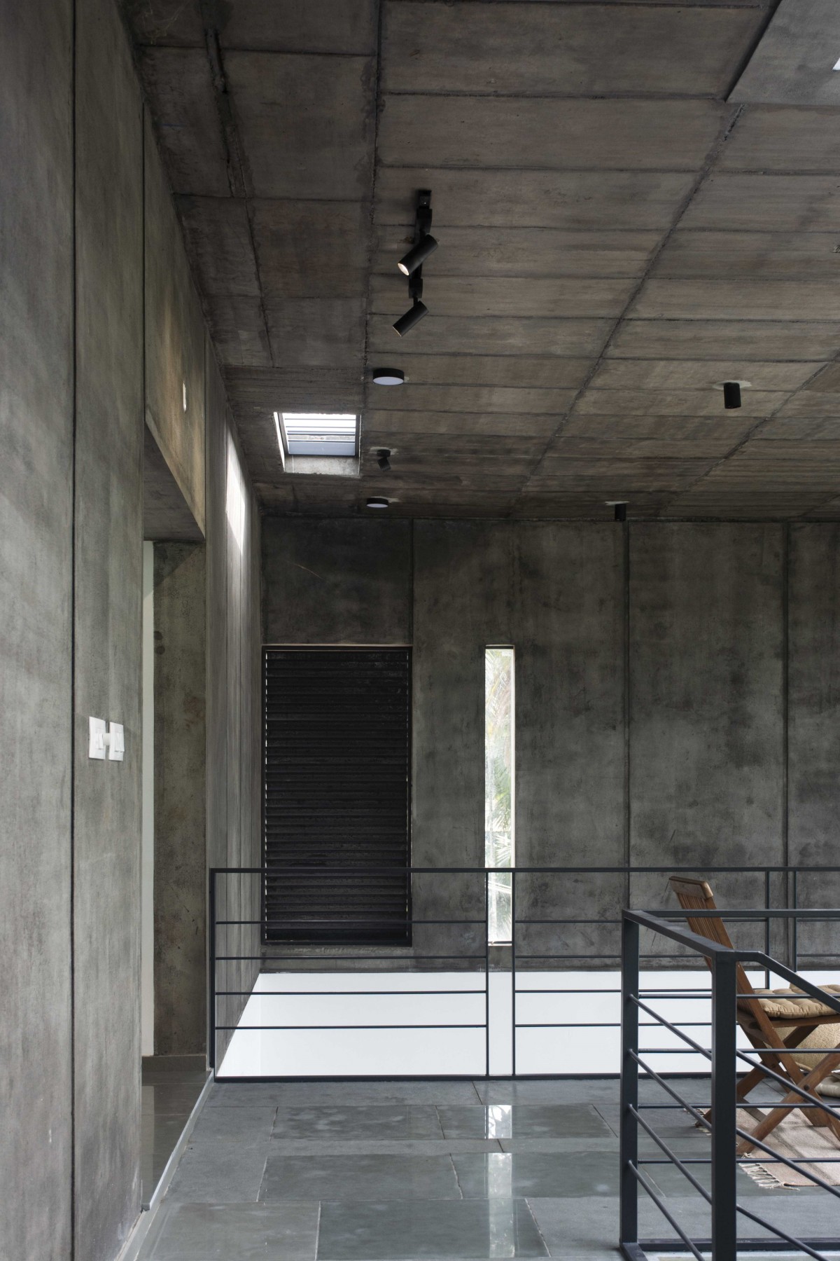 Metal and glass door to balcony